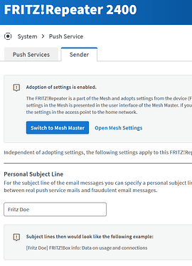Personal Subject Line in GUI